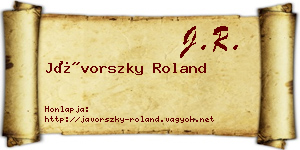 Jávorszky Roland névjegykártya