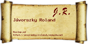 Jávorszky Roland névjegykártya