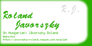 roland javorszky business card