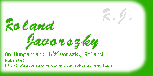 roland javorszky business card